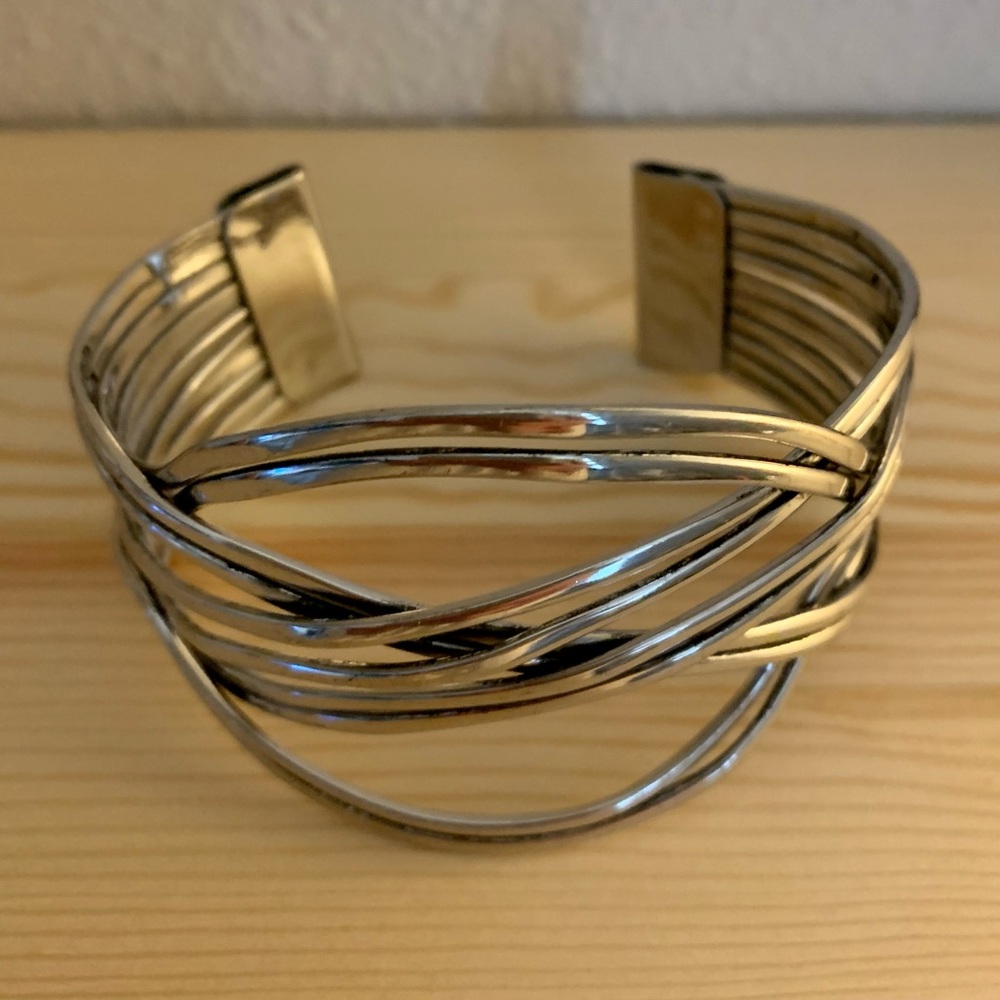 Silver Bangle Bracelet - Picture 2 of 2